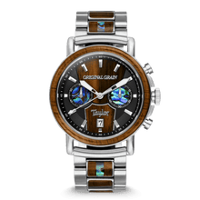 画像をギャラリービューアに読み込む, Alterra Chronograph 44mm - ORIGINAL GRAIN × TAYLOR GUITARS|Ebony Stainless Steel