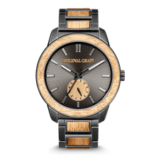 画像をギャラリービューアに読み込む, Barrel 46mm - Hawaiian Koa Stonewashed Steel/24HR WOOD SUBDIAL