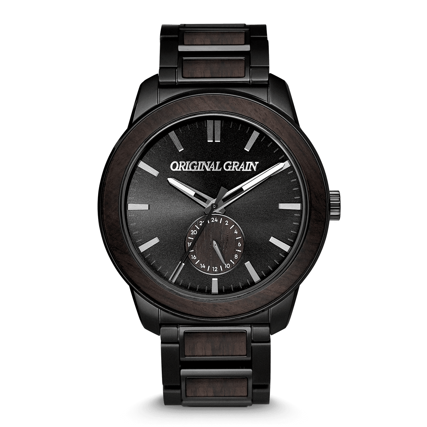 Barrel 46mm - Blackwood/24HR WOOD SUBDIAL – ORIGINAL GRAIN JAPAN 