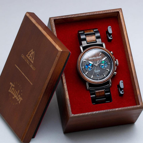 Alterra Chronograph 44mm - ORIGINAL GRAIN × TAYLOR GUITARS (So. California Urban Ash/Gunmetal)