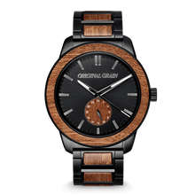 画像をギャラリービューアに読み込む, Barrel 46mm - Sapele Black/24HR WOOD SUBDIAL
